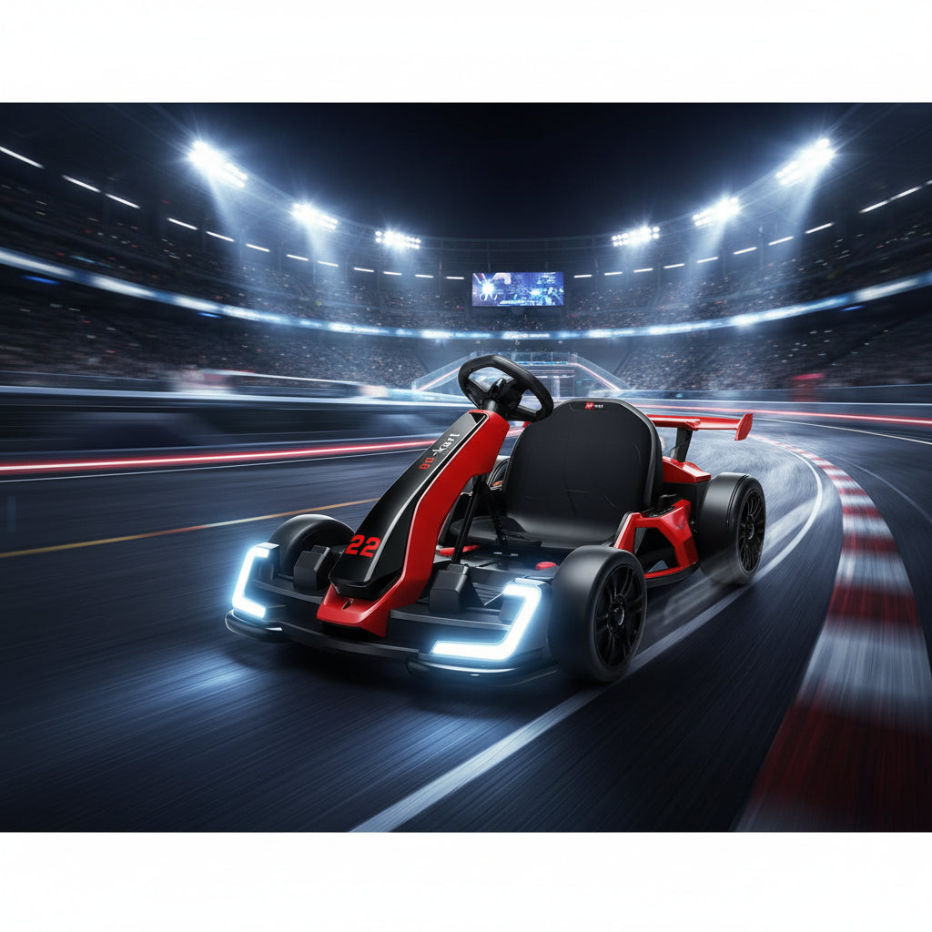 24V Kids Electric Go Kart Drift Kart 300W Racing Car Adjustable Seat