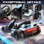 24V Kids Electric Go Kart Drift Kart Car with Adjustable Seat, Fast 8.5 MPH, 300W Powerful Motor and 2 Speed