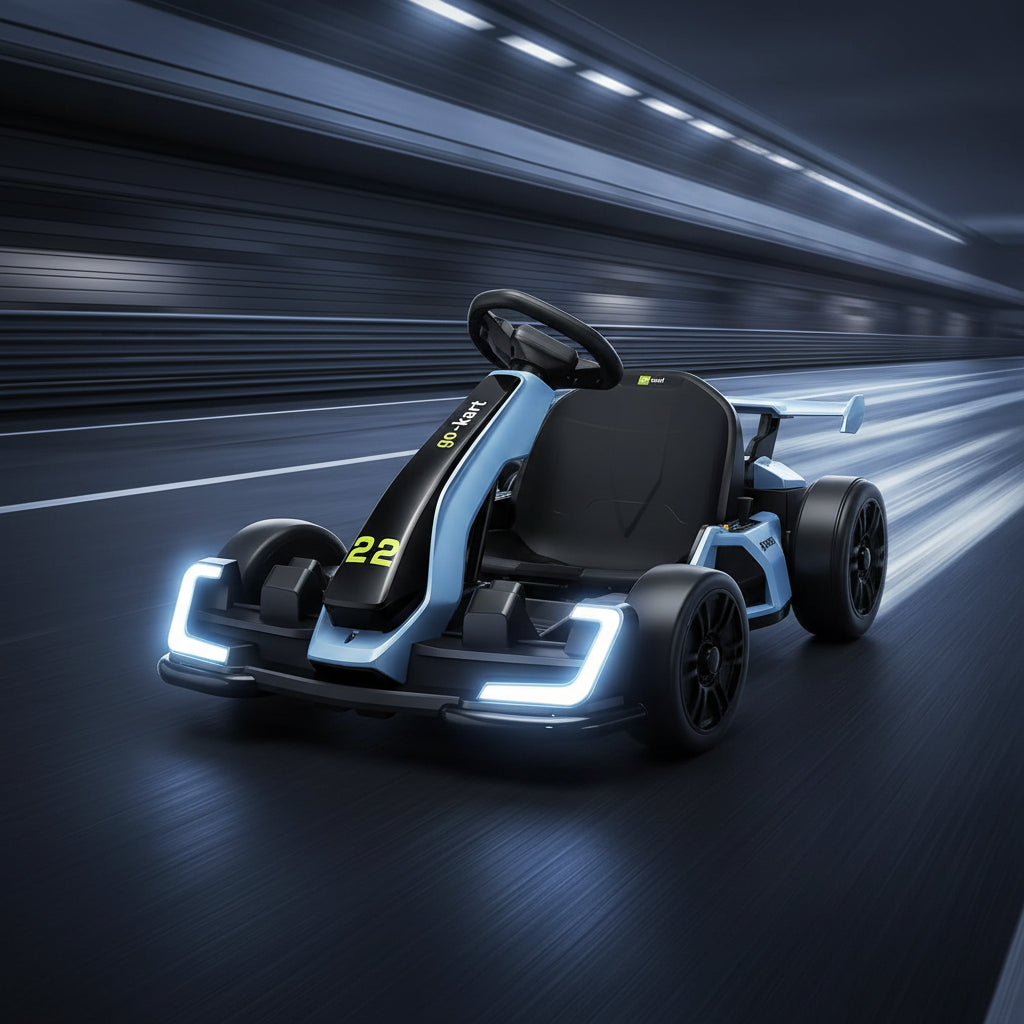 24V Kids Electric Go Kart Drift Kart 300W Racing Car Adjustable Seat