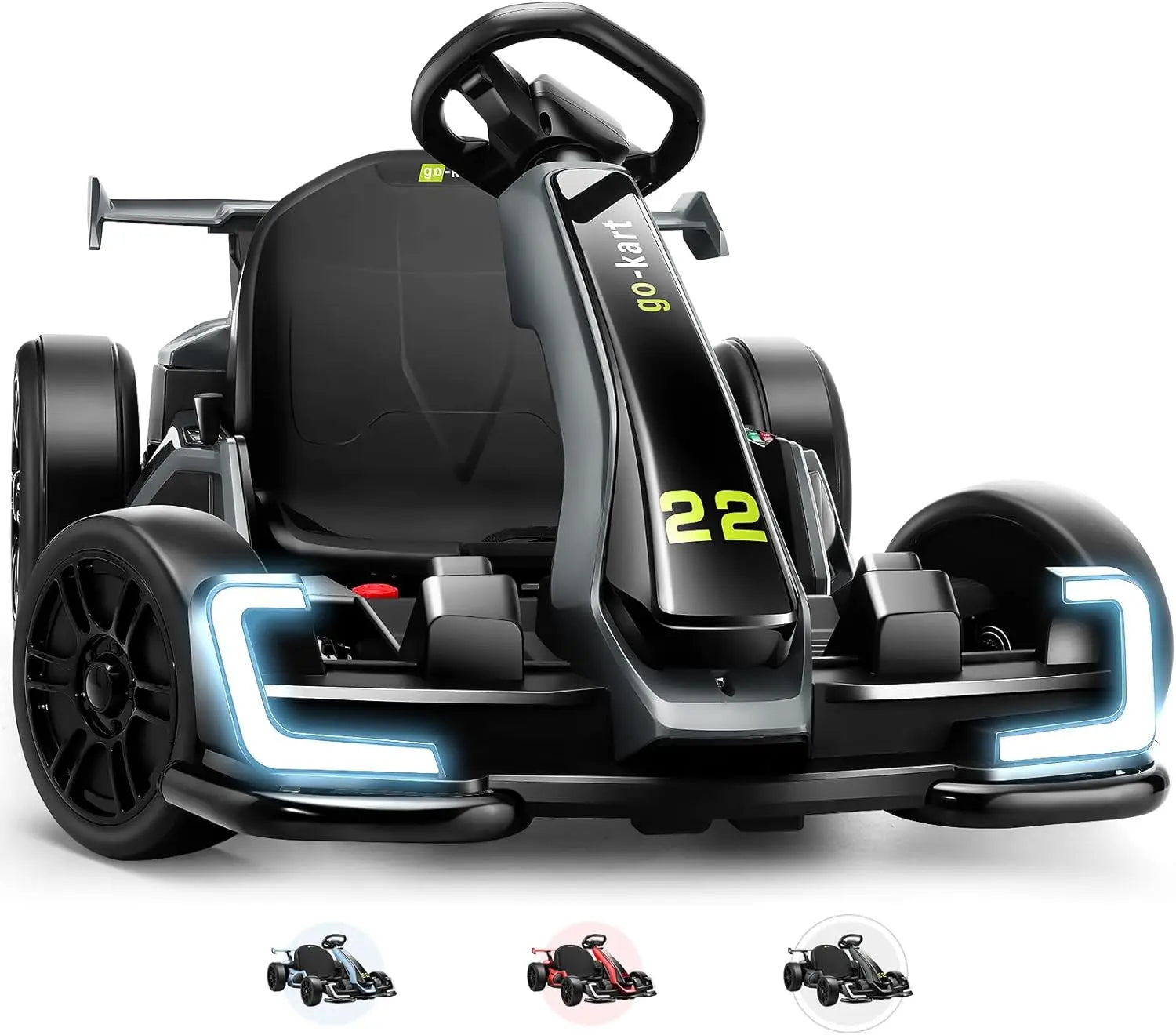 24V Kids Electric Go Kart Drift Kart Car with Adjustable Seat, Fast 8.5 MPH, 300W Powerful Motor and 2 Speed