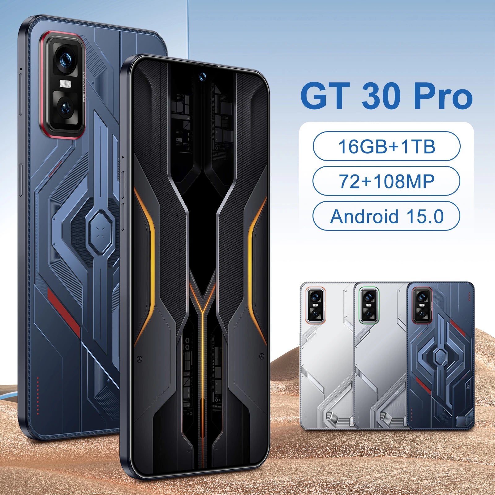 GT10 Pro 5G Smartphone – 16GB+1TB, Dual SIM, Waterproof, Face Recognition