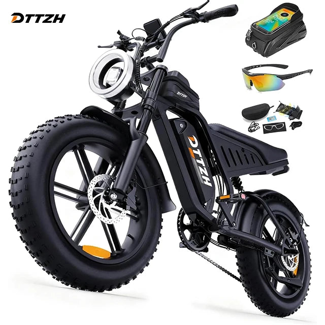 F6 Fat Tire Electric Mountain Bike – 48V 15Ah, 20" NFC E-Bike