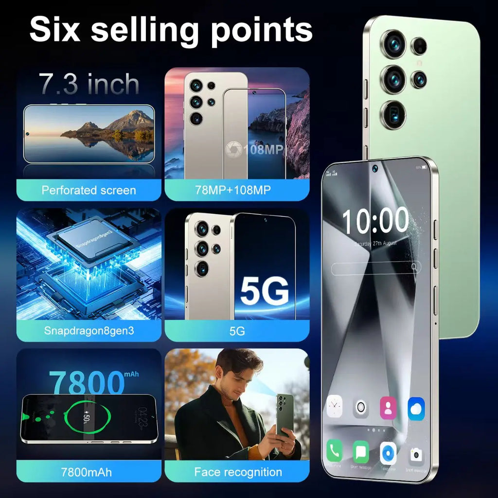 S26 Ultra 5G Smartphone – 22GB+2TB, 7.3" 144Hz, 108MP, Android 14