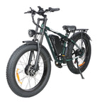 Green electric bike on a white background
