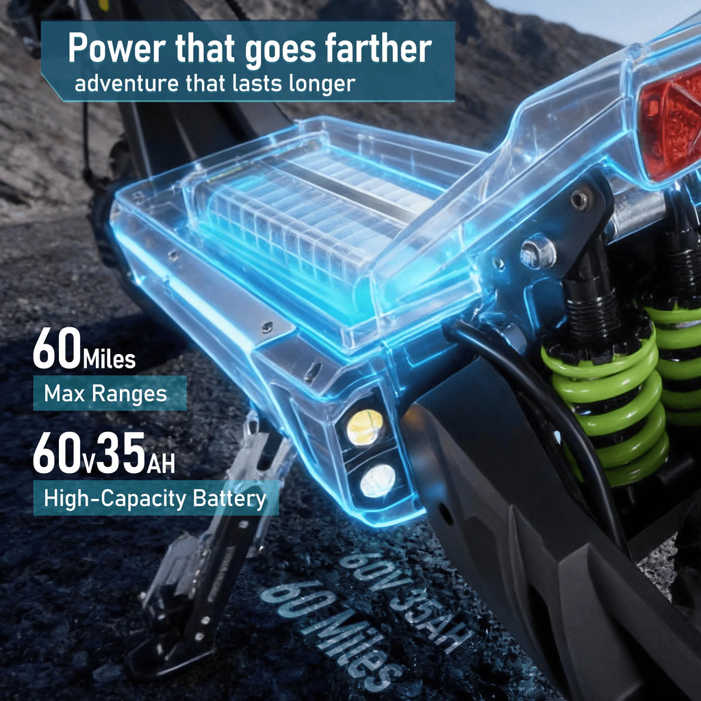 EOEOTWO Electric Scooter 6000W Dual Motor – 55MPH, 60-Mile Range