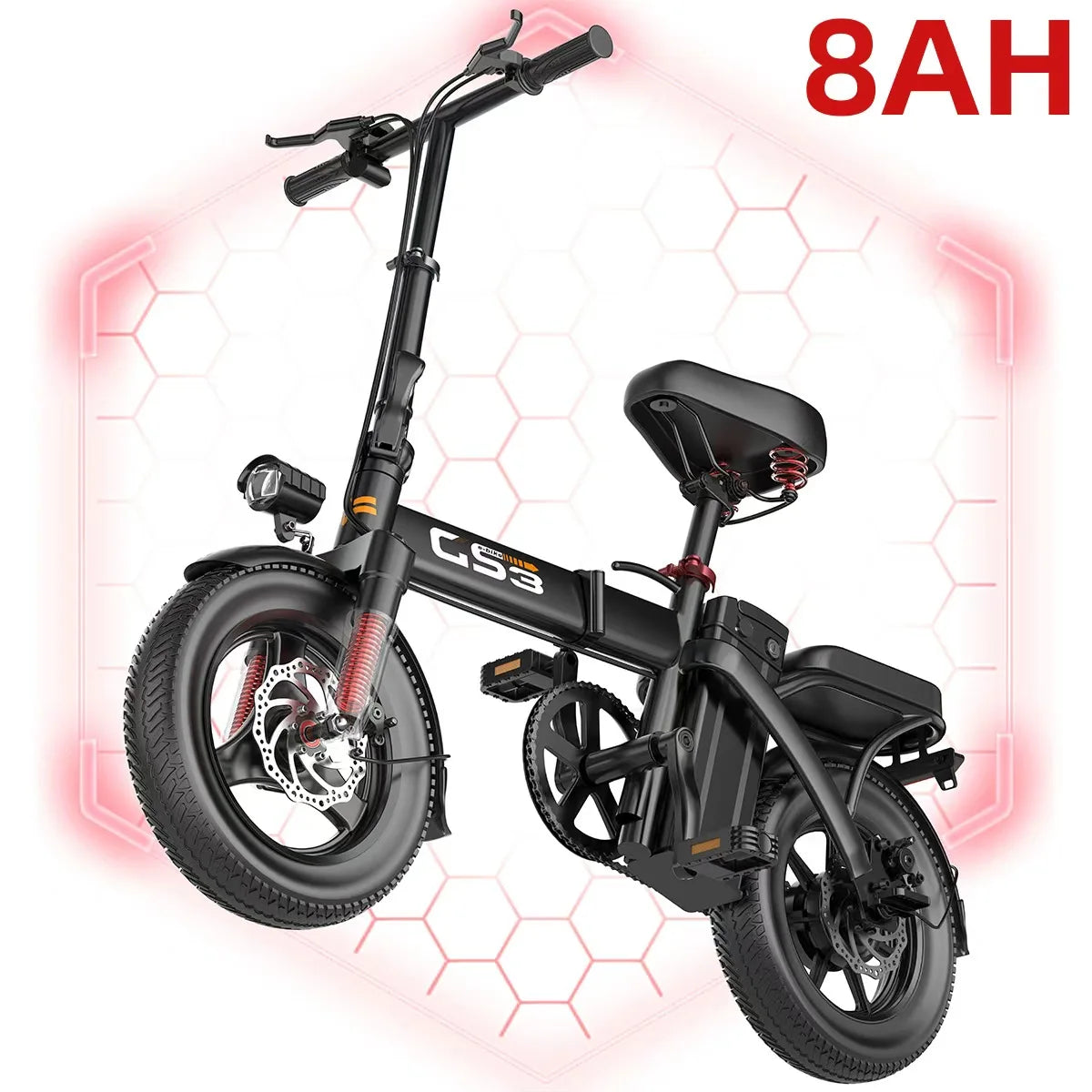 UPlee 14" Electric Bike – 500W, 48V 15Ah, 20MPH, 30-Mile Range, Lightweight