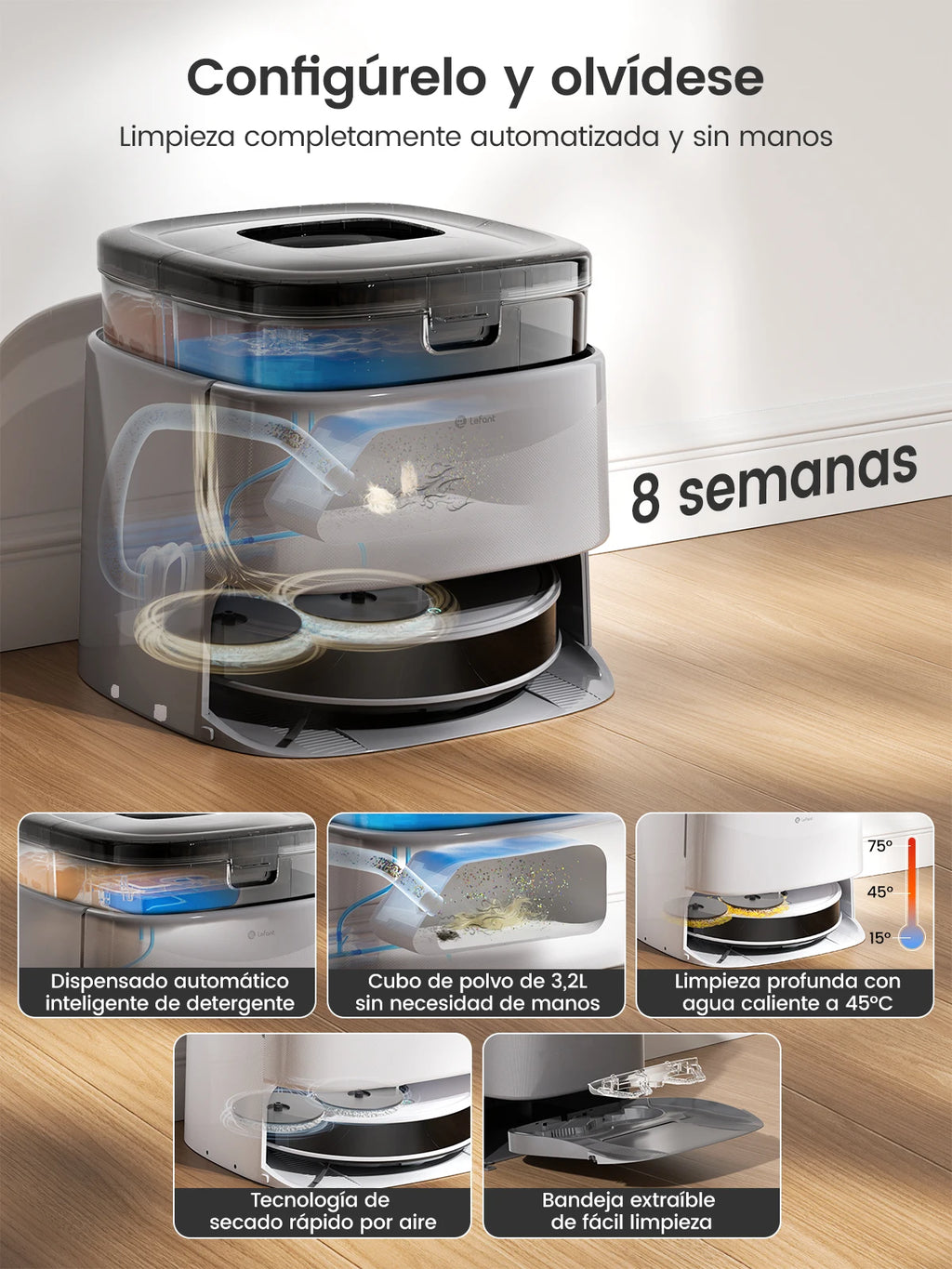 Lefant M3 Max Robot Vacuum & Mop – 20000Pa, Anti-Tangle, Auto Mop Washing