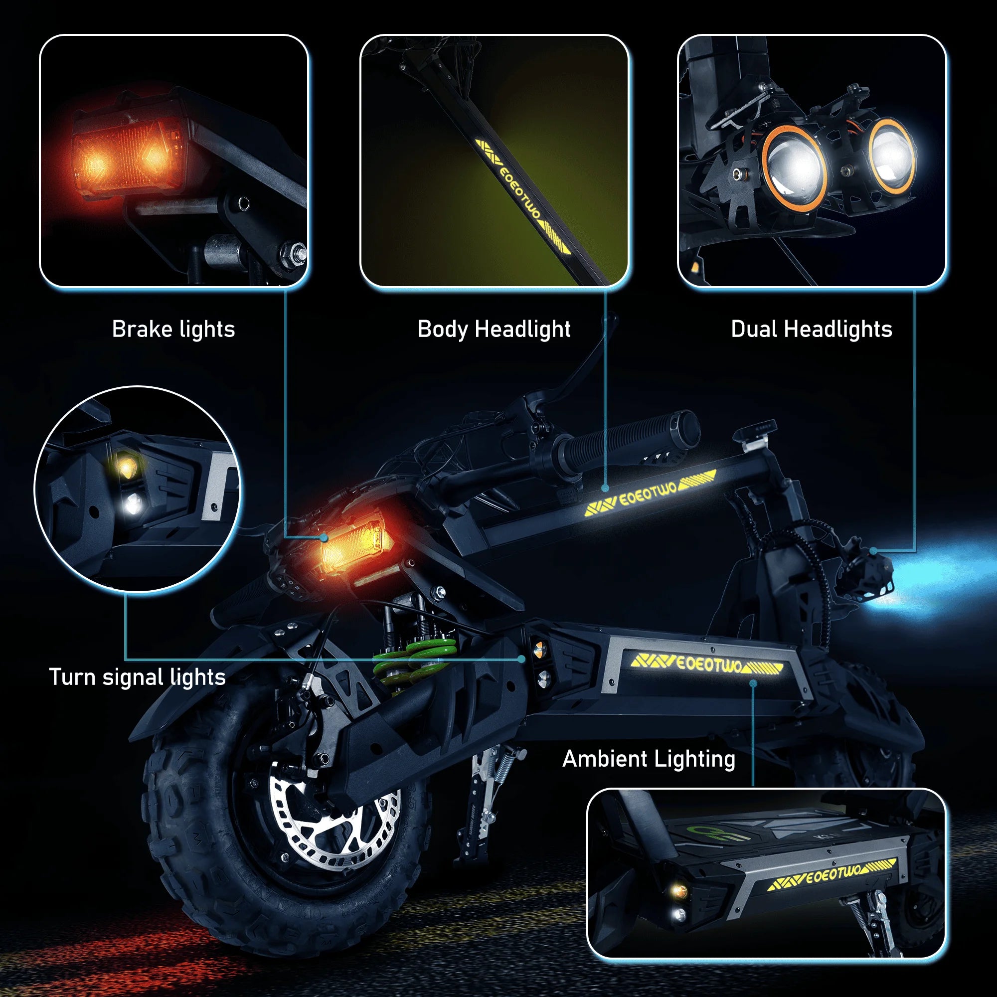 EOEOTWO Electric Scooter 6000W Dual Motor – 55MPH, 60-Mile Range