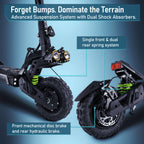 EOEOTWO Electric Scooter 6000W Dual Motor – 55MPH, 60-Mile Range