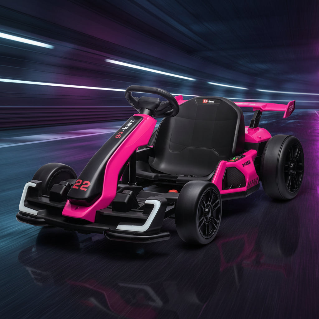24V Kids Electric Go Kart 300W Drift Sport Mode Adjustable EVA Tires"