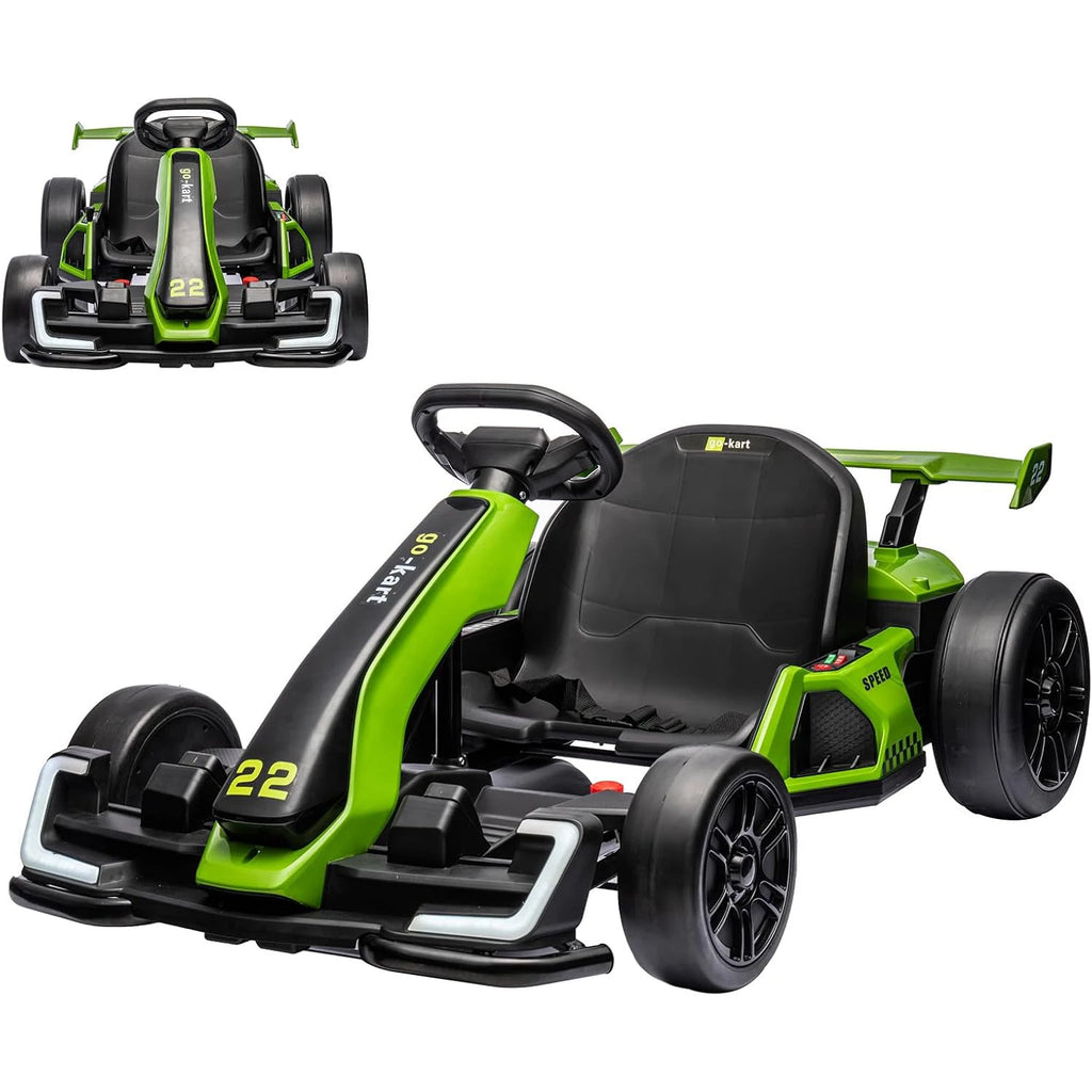 24V Kids Electric Go Kart with 300W Motors, Drift & Sport Modes, Adjustable Length & EVA Tires for Outdoor Racing Ride-on Toy