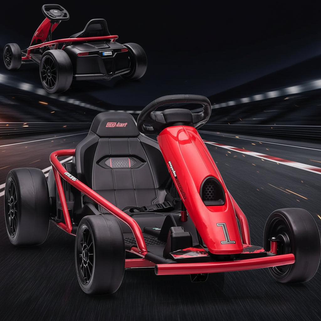 24V Electric Go Kart for Teens 2x300W Motors Slow Start Outdoor Ride-On 8-11Y"