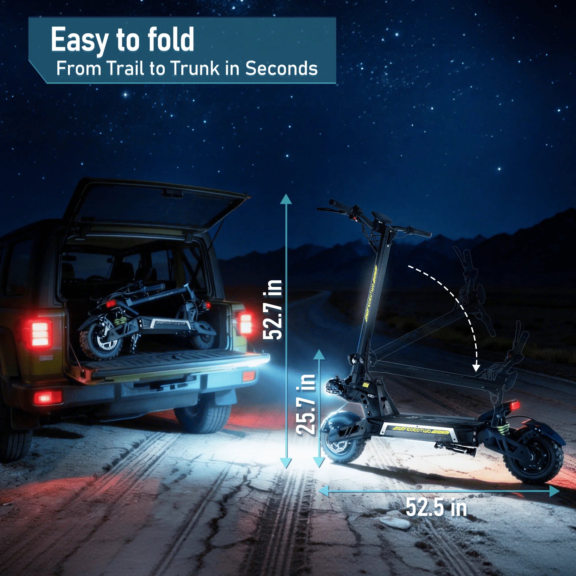 EOEOTWO Electric Scooter 6000W Dual Motor – 55MPH, 60-Mile Range