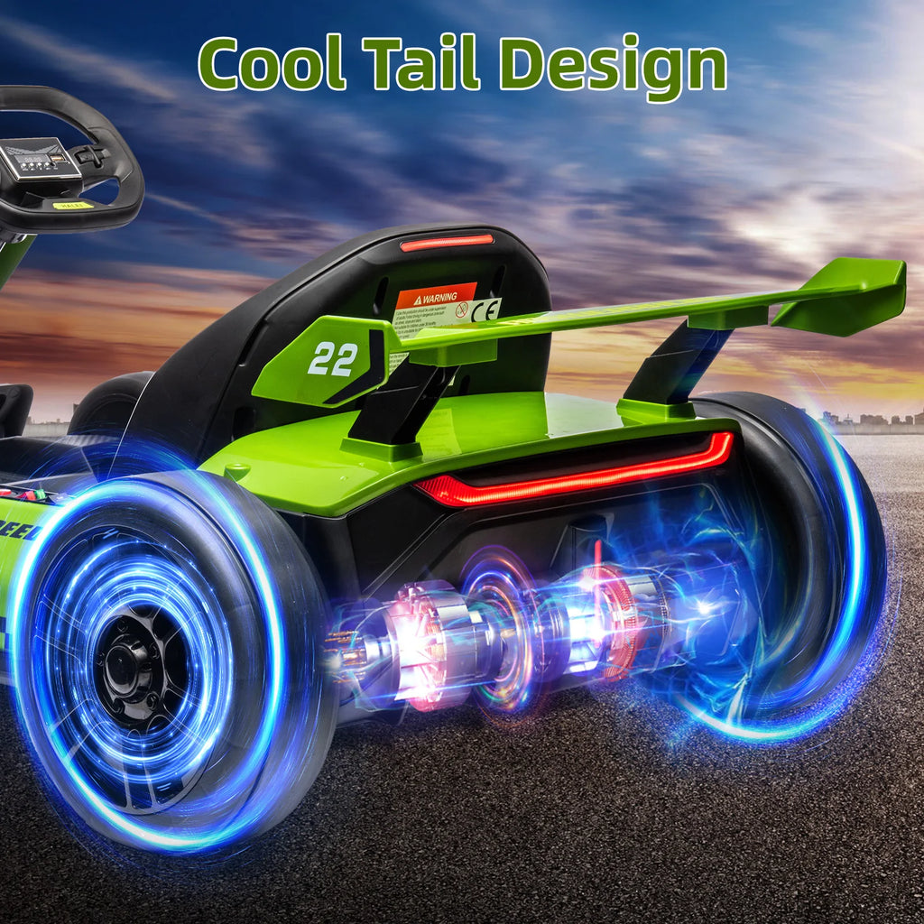 24V Kids Electric Go Kart with 300W Motors, Drift & Sport Modes, Adjustable Length & EVA Tires for Outdoor Racing Ride-on Toy
