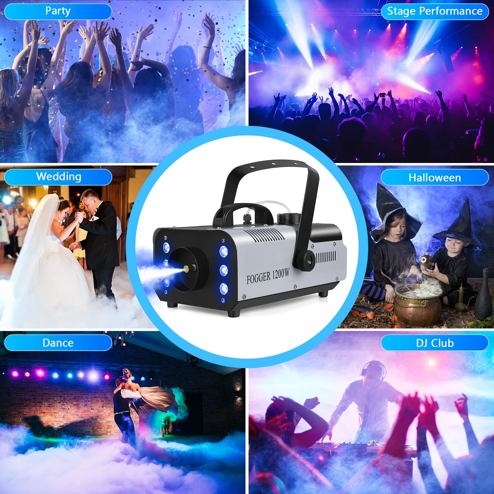 1200W Smoke Machine with RGB LED Lighting