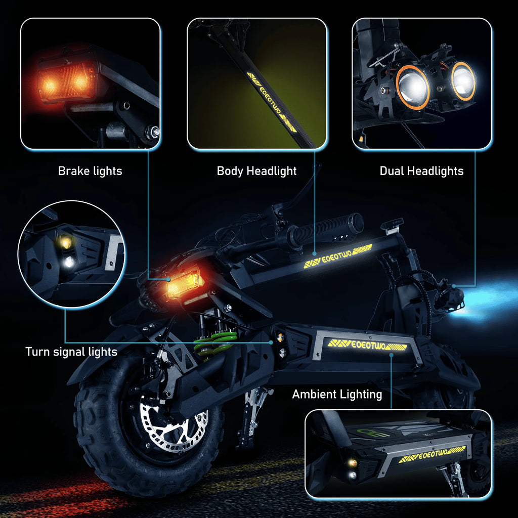 EOEOTWO Electric Scooter 6000W Dual Motor – 55MPH, 60-Mile Range