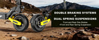 EOEOTWO 1200W Off-Road Electric Scooter – 48V, 30MPH, 11" Tubeless, Foldable