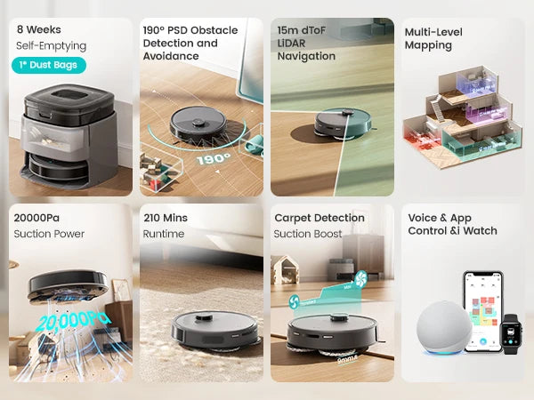 Lefant M3 Max Robot Vacuum & Mop – 20000Pa, Anti-Tangle, Auto Mop Washing