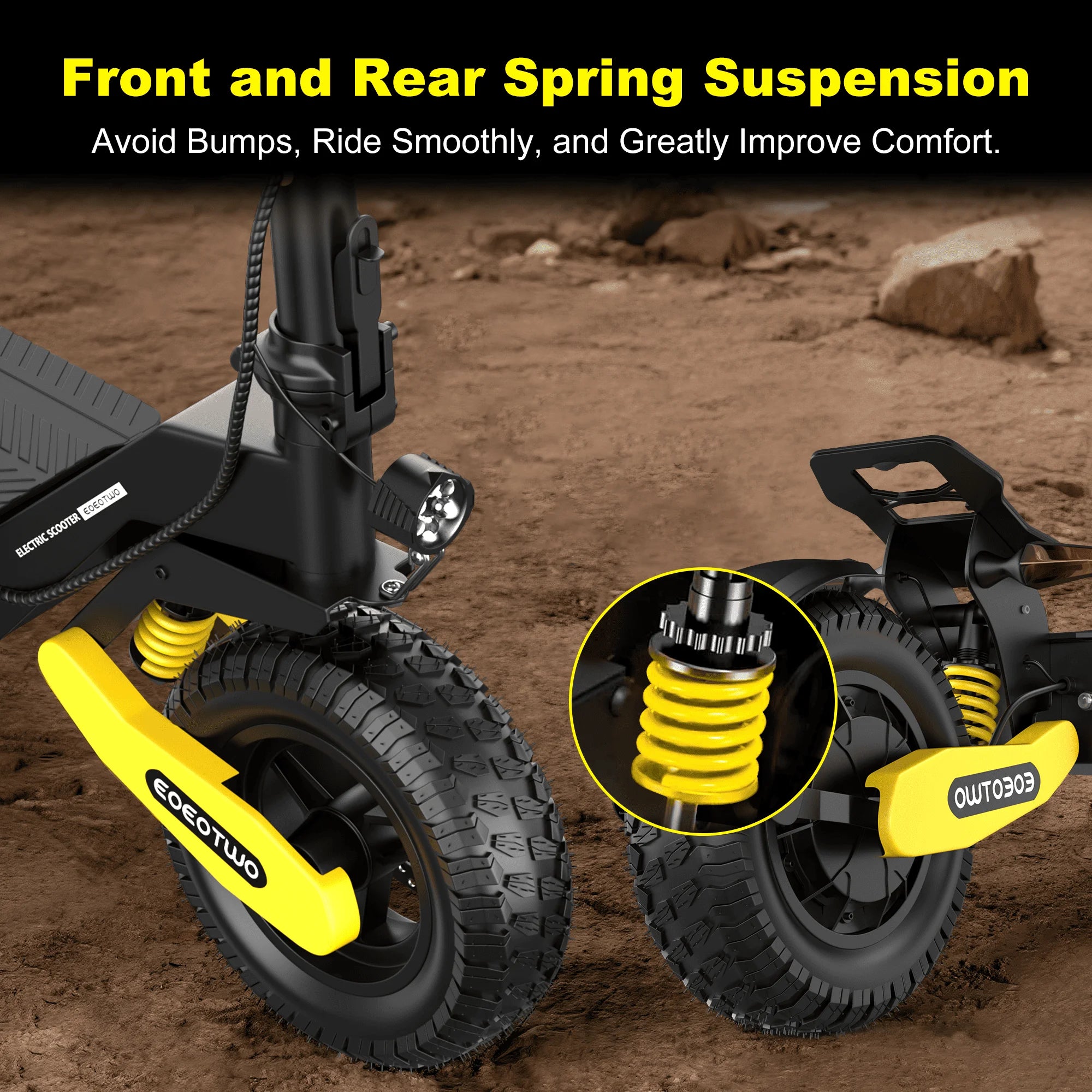 EOEOTWO 1200W Off-Road Electric Scooter – 48V, 30MPH, 11" Tubeless, Foldable