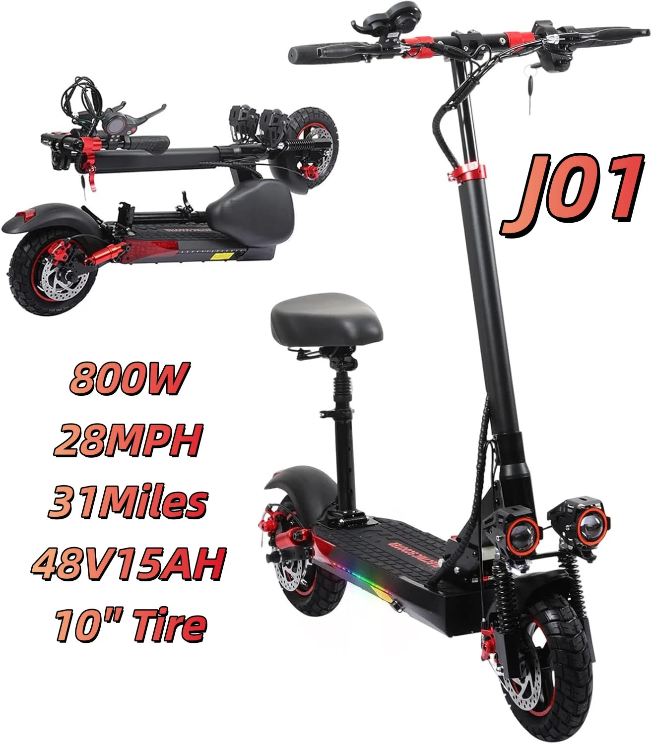 EOEOTWO 1200W Off-Road Electric Scooter – 48V, 30MPH, 11" Tubeless, Foldable