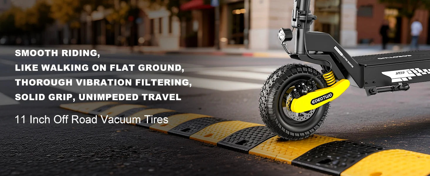 EOEOTWO 1200W Off-Road Electric Scooter – 48V, 30MPH, 11" Tubeless, Foldable