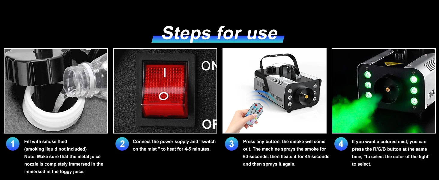 1200W Smoke Machine with RGB LED Lighting