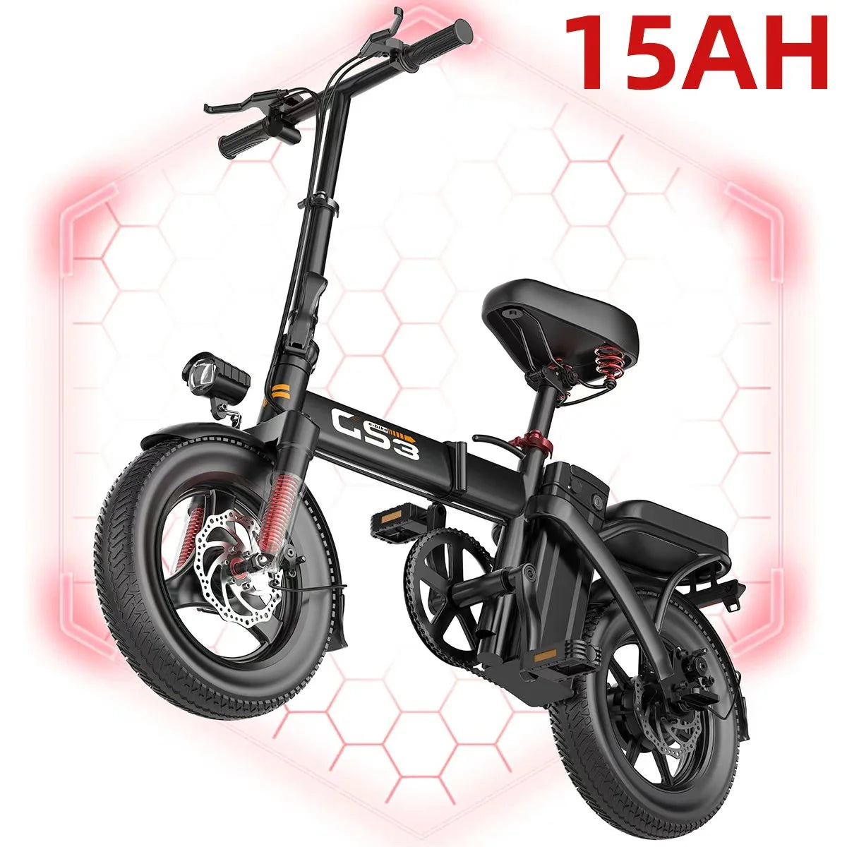 UPlee 14" Electric Bike – 500W, 48V 15Ah, 20MPH, 30-Mile Range, Lightweight