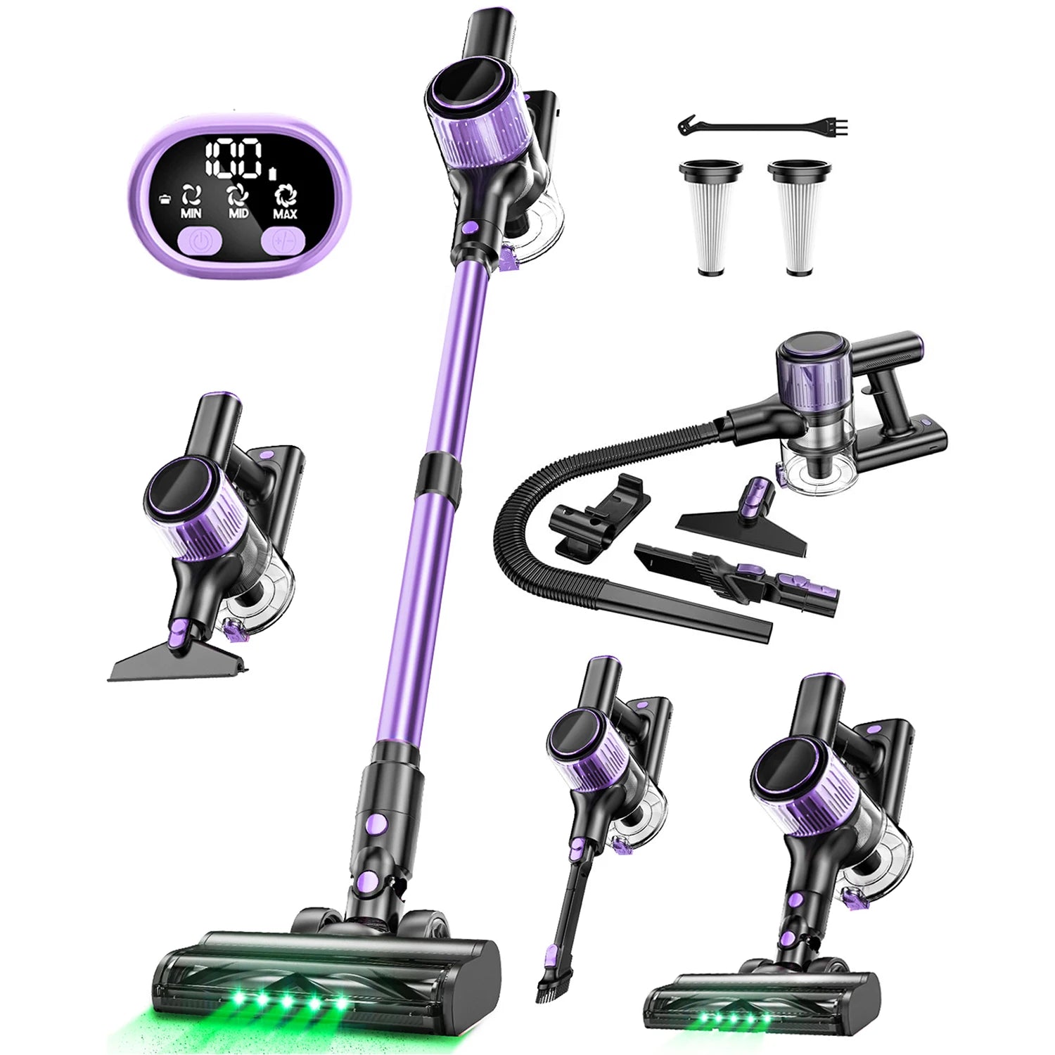 Cordless Vacuum Cleaner 10-in-1, 55Kpa Powerful Suction