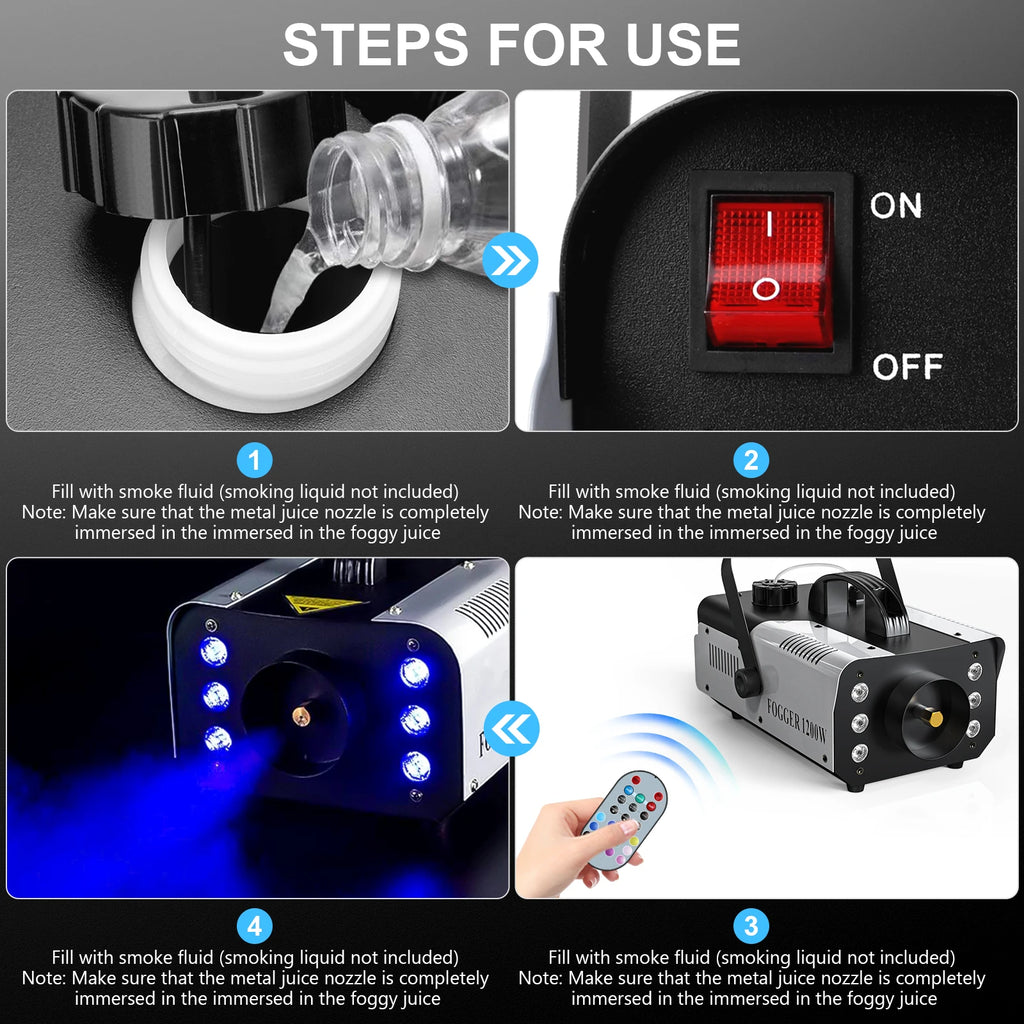 1200W Smoke Machine with RGB LED Lighting