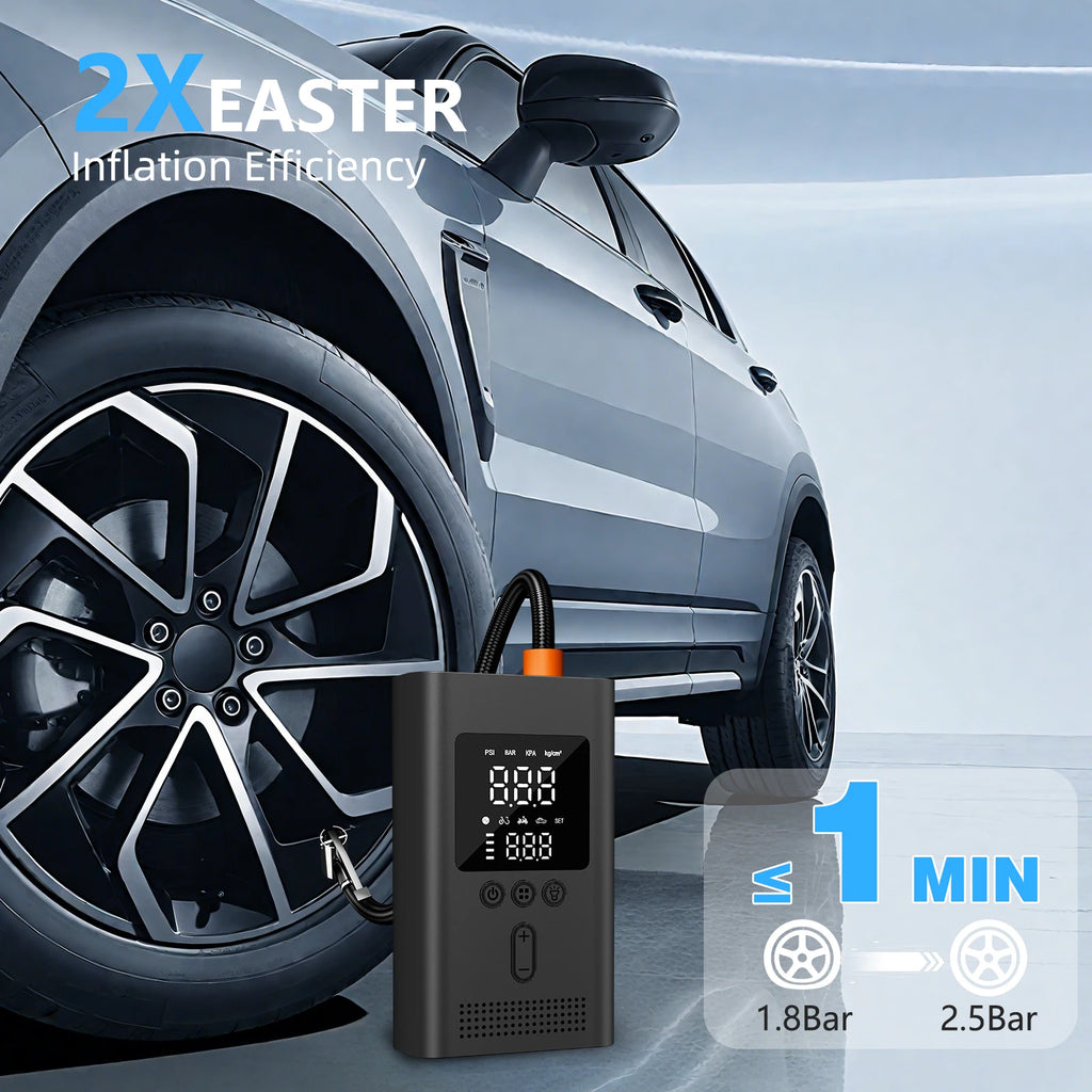 1500A Jump Starter with Air Compressor – 150PSI Digital Tire Inflator & Car Booster