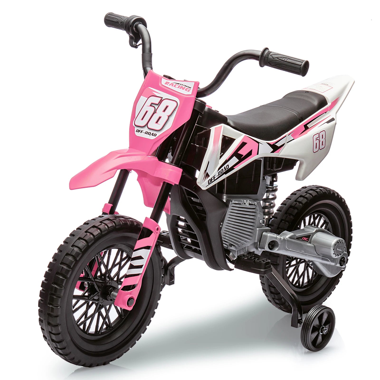 12V Kids Electric Dirt Bike with Training Wheels 3MPH Ride-On Motorcycle"
