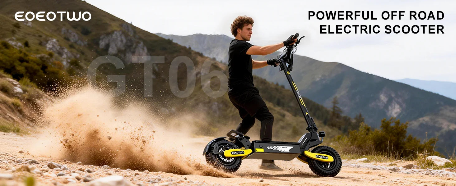 EOEOTWO 1200W Off-Road Electric Scooter – 48V, 30MPH, 11" Tubeless, Foldable