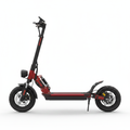 Red EOEOTWO 1200W off-road electric scooter, white background