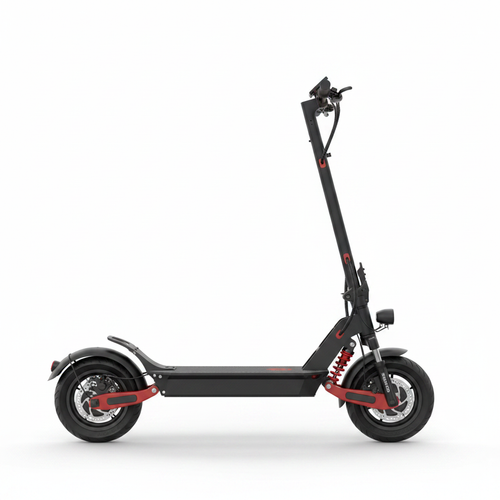 Black 750W foldable electric scooter, white background